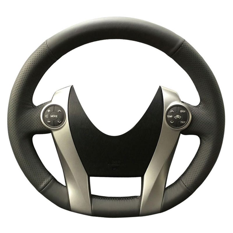 Eiseng DIY Steering Wheel Cover for 2010 2011 2012 2013 2014 2015 Toyota Prius Hatchback/for 2012-2019 Prius C/for 2012-2017 Prius V Wagon Plug-in Black Microfiber Leather Interior Accessories - Image 1